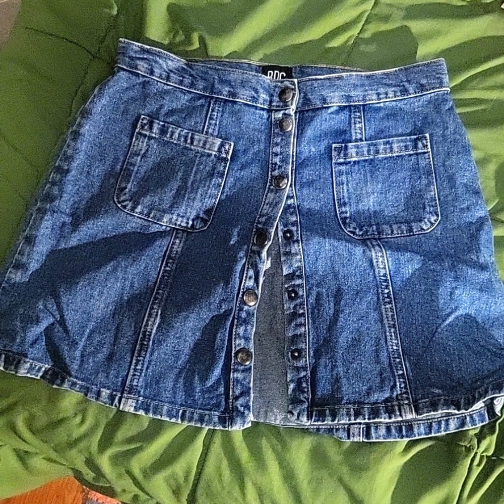 BDG Urban Outfitters Button Up Denim Jean Skirt Size Medium Like New
